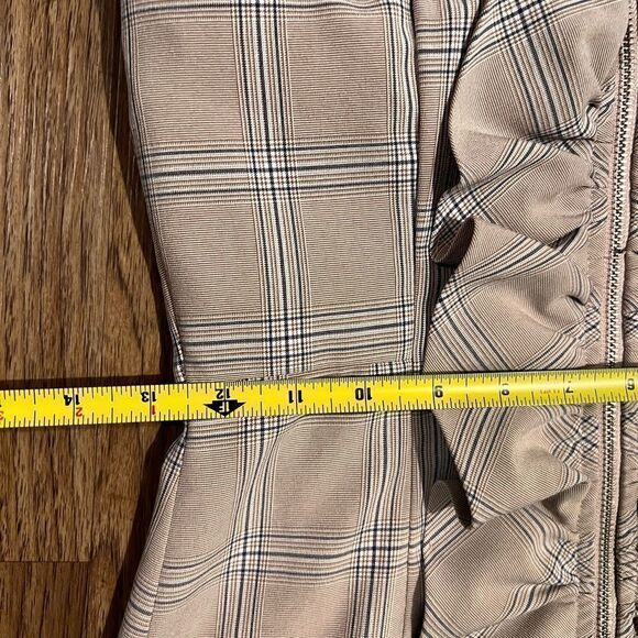 Fashion Nova Size S Pink ‘Just Hired’ Plaid Ruffle Dress Front Zipper Bodycon - Picture 7 of 8